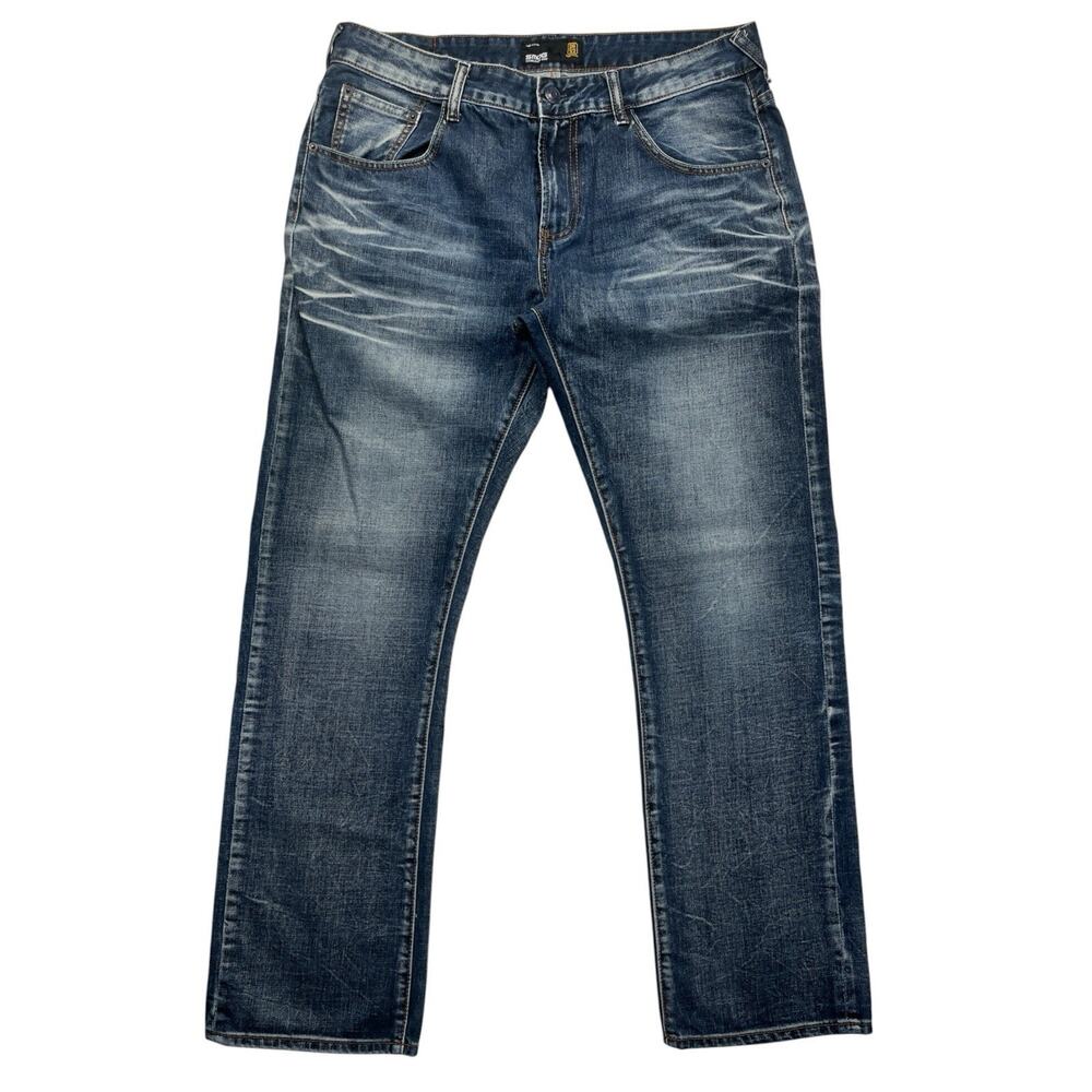 SMOG Men’s Jeans 36x32 Blue Denim Distressed Casual